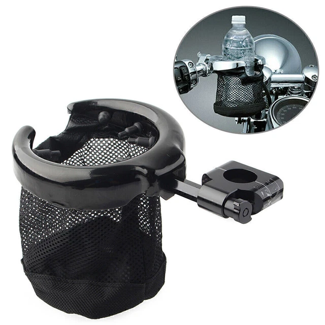 Universal Black 1'' Handlebar Cup Holder Metal Drink Basket For Harley Dyna FXD