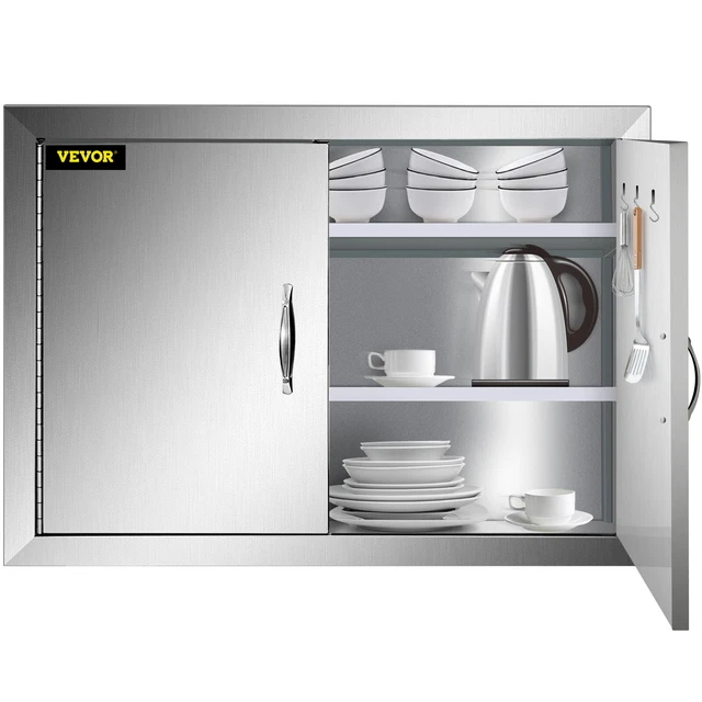 VEVOR 31"x24" Outdoor Kitchen BBQ Island Stainless Steel Double Access BBQ Door
