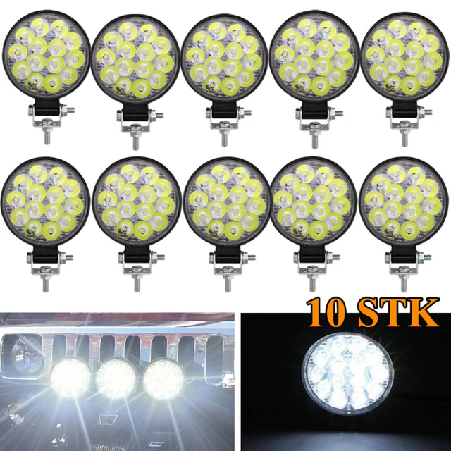 10X LED Arbeitsscheinwerfer KFZ 12V 24V Auto Flutlicht Traktor Scheinwerfer 42W