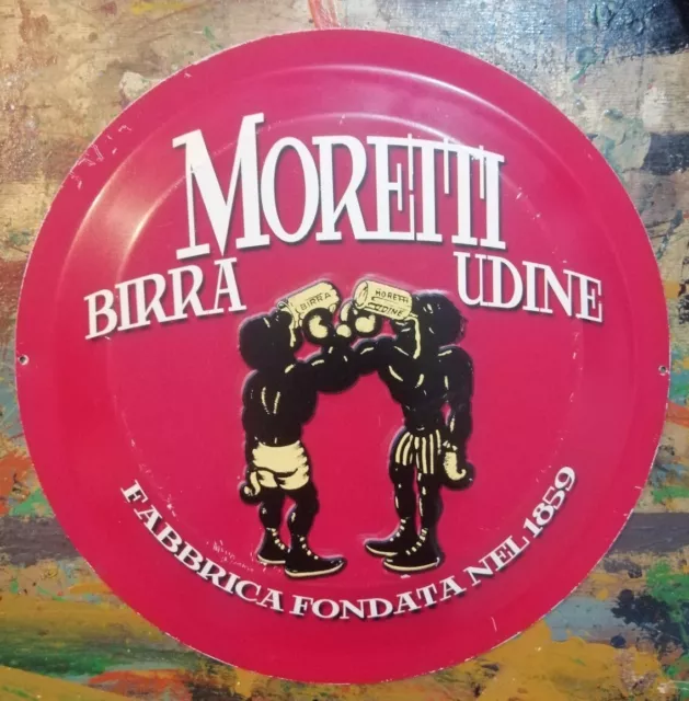 BIRRA MORETTI UDINE Targa Tabella Insegna Pubblicitaria Fabbrica Fondata ne 1859