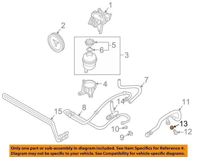 For BMW OEM 06-10 650i Pump Hoses-Steering-Return Tube Seal 32411093597