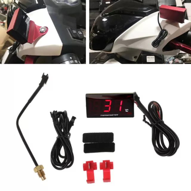 LCD Digital Thermometer Wassertemperatursensor Messgerät für Motorrad Scooter