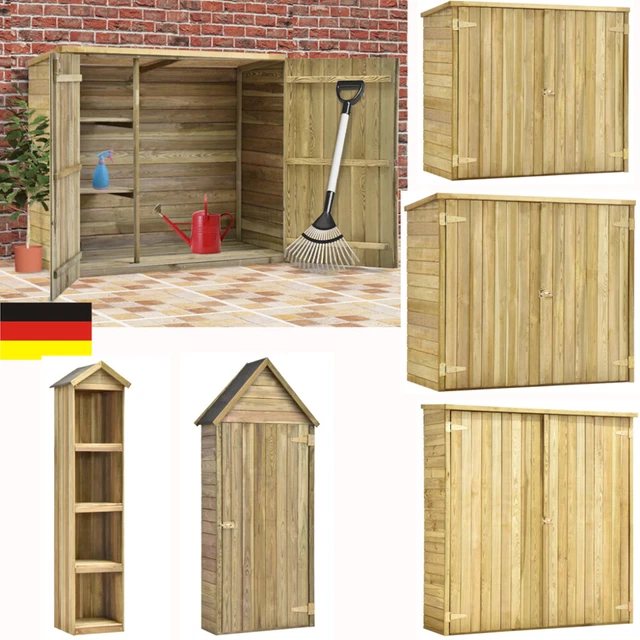 GARTEN GERÄTESCHUPPEN KIEFER Imprägniert Gerätehaus Gartenhaus Pultdach