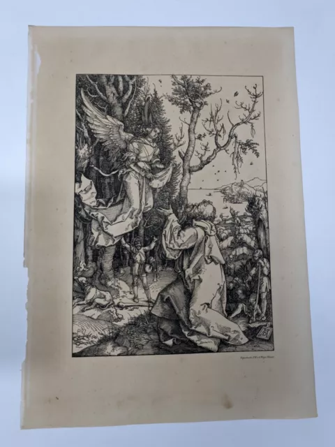 Gravure d'après Albrecht Dürer : JOACHIM ET L'ANGE. XIXème