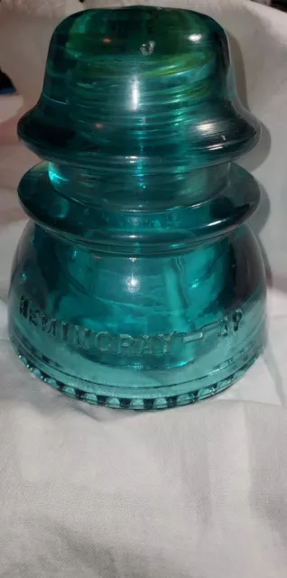 CD 154 Hemi Blue HEMINGRAY - 42 Antique Glass Telegraph Insulator G8