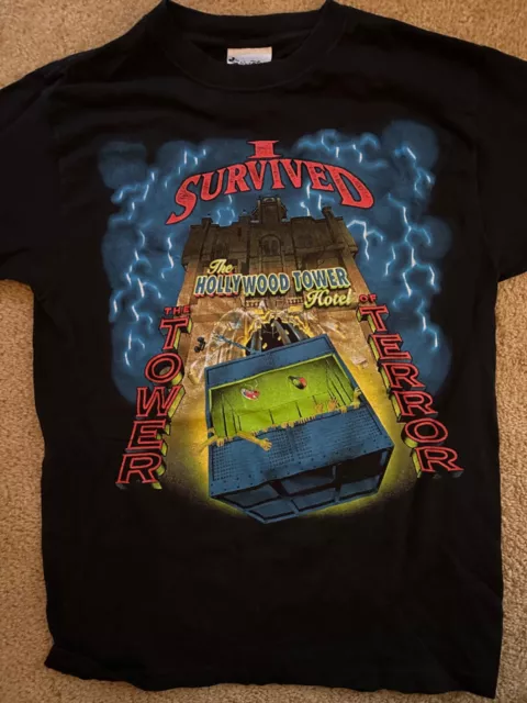 DISNEY TOWER OF TERROR HOLLYWOOD STUDIOS SHIRT SIZE MED VINTAGE BRAND NEW 1990s