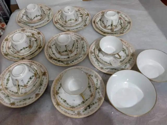 8 Vintage Japanese Nippon Hand Painted Tea Set ,2 Bowl