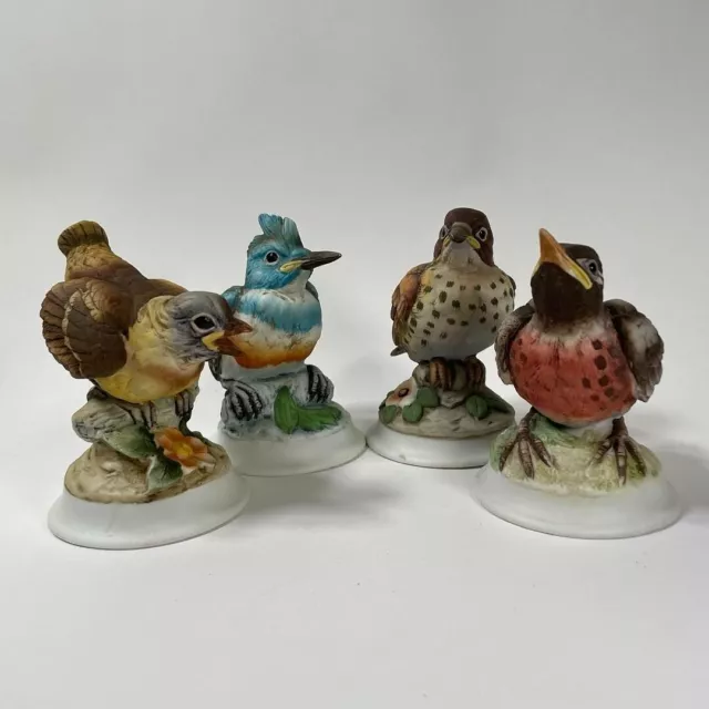 Vintage Set of 4 KELVIN FINE CHINA HAND-PAINTED B-743 FIGURINE 4 1/4" - Birds