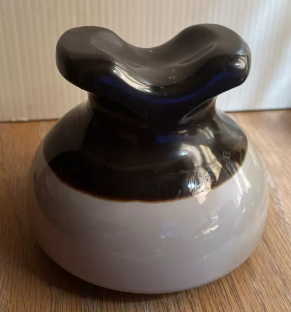 Vintage Large Porcelain Insulator Brown & Grey