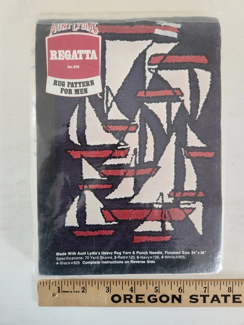 Alfombra de colección con aguja perforada REGATTA #802 24""x36"" Nueva en paquete