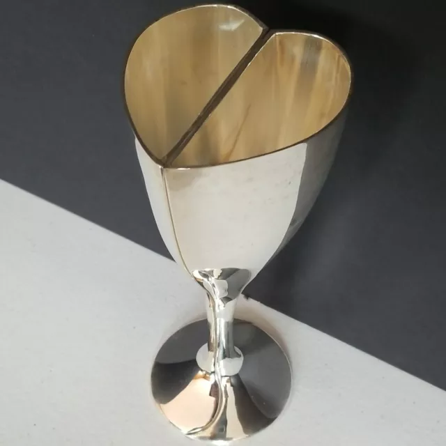 Vintage 1975 Split Heart Goblets. Heavy Silver Plate. Wedding Gift. Original Box