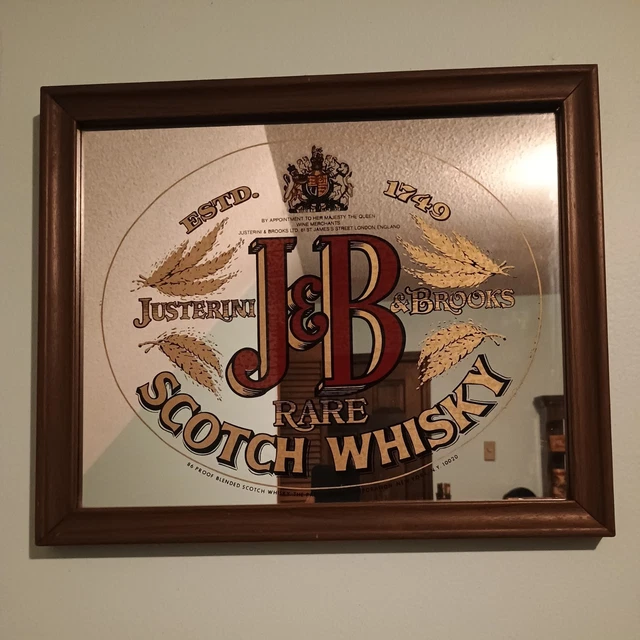 JUSTERINI&BROOKS J&B SCOTCH WISKEY パブミラー JUSTERINI&BROOKS J&B SCOTCH WISKEY パブミラー J&B Justerini