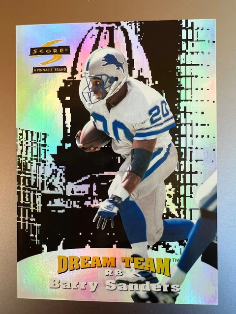 1996 Score Barry Sanders Football Dream Team Promo Sample Card #5 - Lions - HOF
