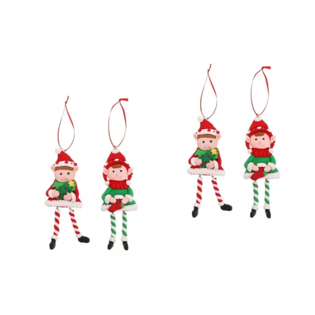 4 Pcs Resin Polymer Clay Couple Pendant Lovers Christmas Door Konb Hanger