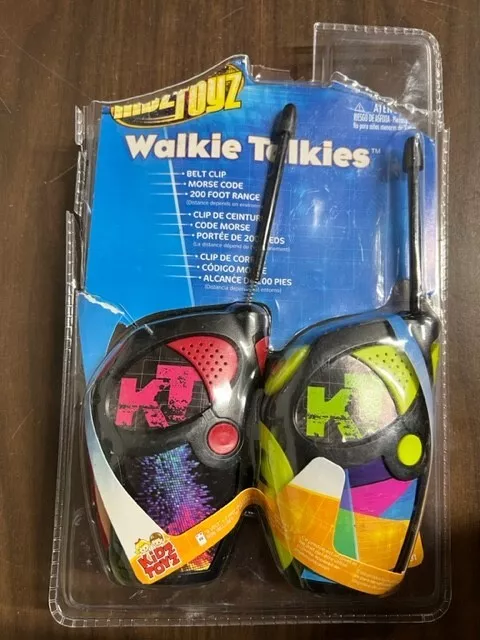 Kids Toyz Walkie Talkie 200' Range With Belt Clip & Morse Code Colorful 2 Pack