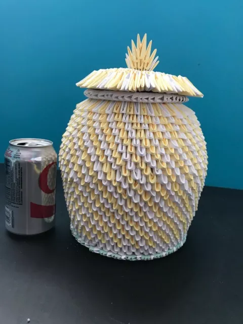 Handmade ORIGAMI Canister JAR with LID