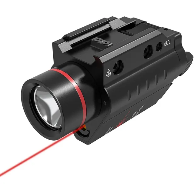 Fits 20mm Rail Pistol-Rifle Combo Pistol LED Flashlight Red Laser Sight