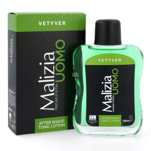 12 PZ x MALIZIA UOMO VETYVER AFTER SHAVE TONIC LOTION DOPOBARBA 100 ML