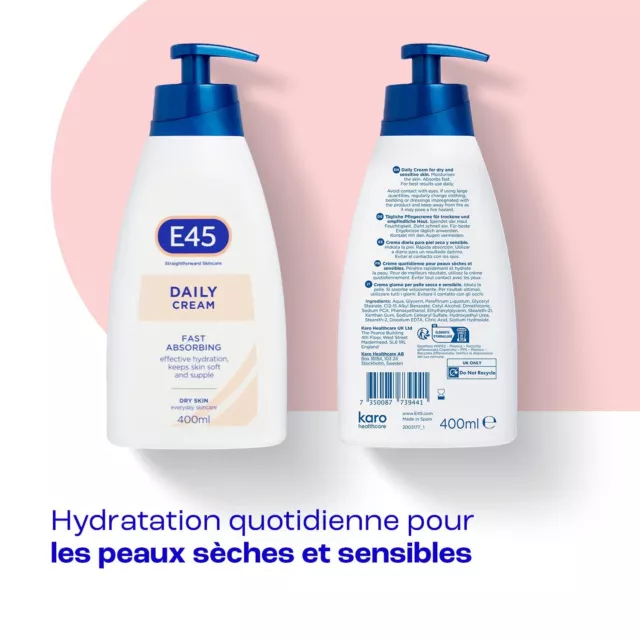 E45 Crème quotidienne 400ml - Crème E45 pour peau sèche - Apaise la sécheress... 2