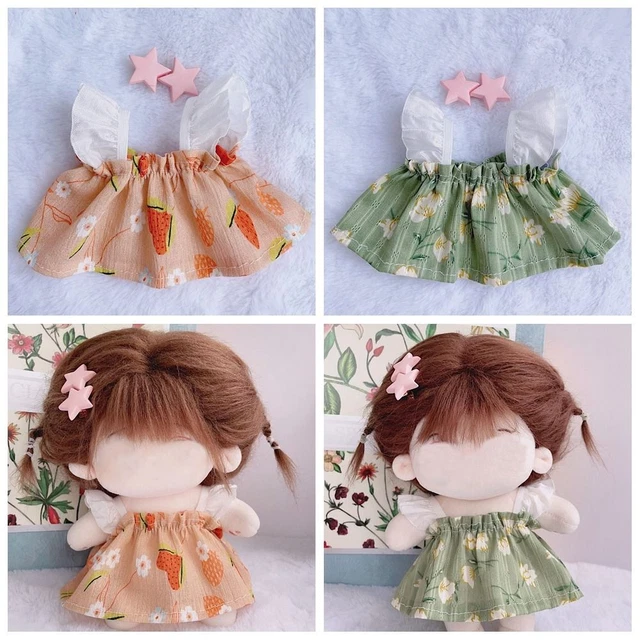 Flower Pattern Mini Dresses Colorful Clothes Outfit for Stuffed Dolls