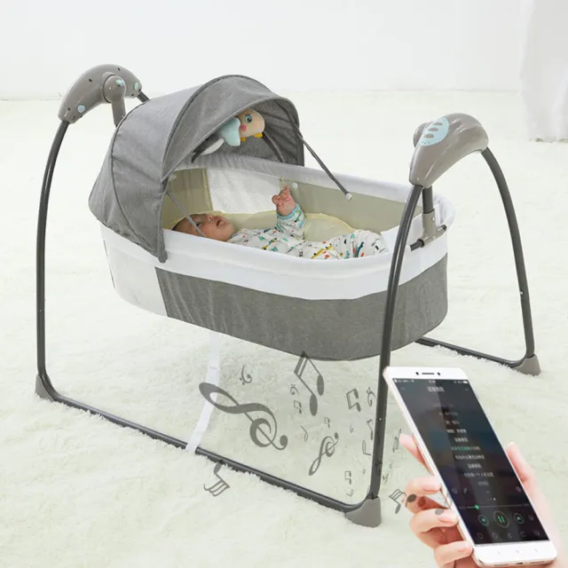 2in1 Automatische Babywippe Elektronische Wiege und Bett für Kinder bis 18 kg DE
