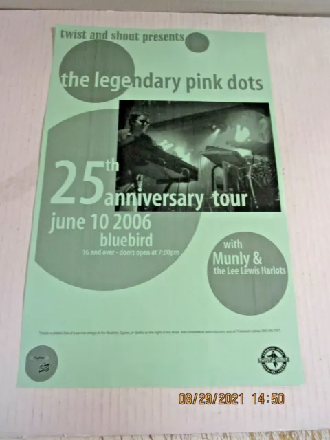 LEGENDARY PINK DOTS 25th Anniversary Tour Bluebird Denver 2006 fLYER NiPP