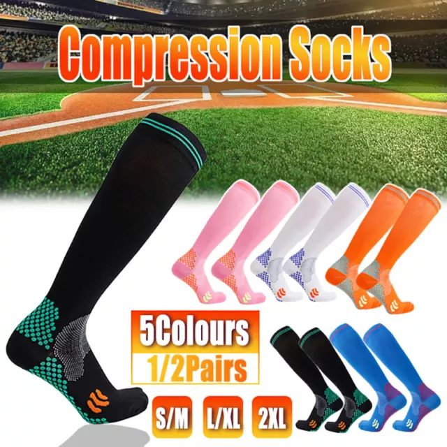 Compression Socks Copper Medical Stockings Travel Running Anti Fatigue Unisex AU