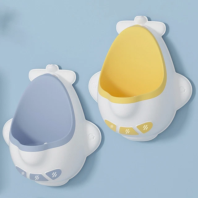 (Blue)Kids Wall Mounted Urinal Adorable Space Saving Baby Boy Potty Training