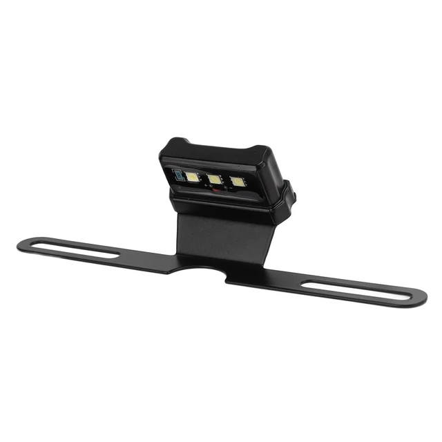 NUOVA Lampada Targa Moto Alloggiamento Nero LED Blu con Staffa Universale