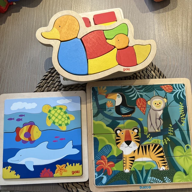 7 Steckpuzzle Holz Goki, Djeco, Playtive, Kinderpuzzle, Holzpuzzle