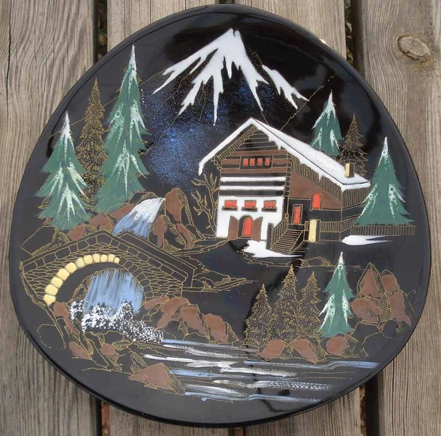 La Montagne Emaux de Longwy Assiette Décorative