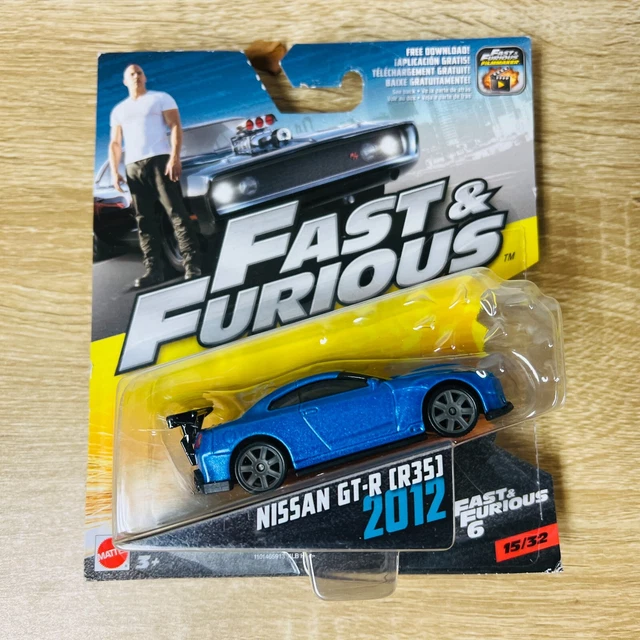 Mattel R35 NISSAN SKYLINE GT-R (R35) 2012 Fast & Furious 6 Mattel #15/32 1:55 Blue ...