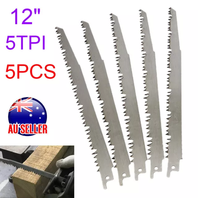 AU 5pcs 300mm Stainless Steel Reciprocating For Cutting Tree Root Wood Saw_Blade