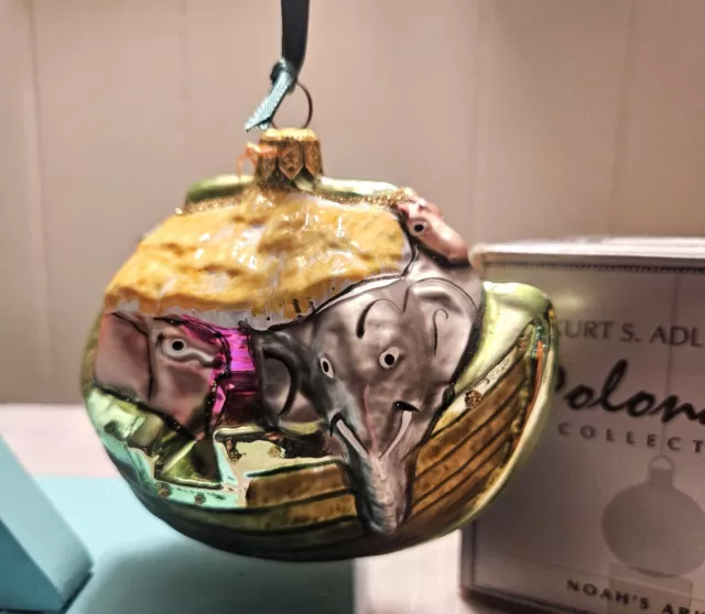 Noahs Ark Kurt Adler Polonaise Collection Glass Christmas Ornament w/Box