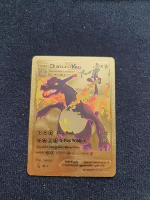 Charizard VMAX Gold Pokemon Karte Neu und Original