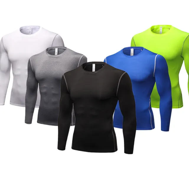 Men's Compression Tops Running Basketball T-shirts Athletic Slim fit Long Sleeve