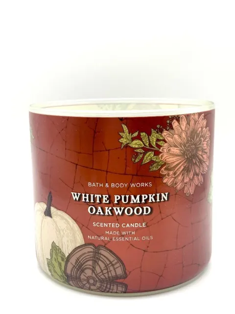 Bath & Body Works 3-Docht Kerze White Pumpkin Oakwood 411g