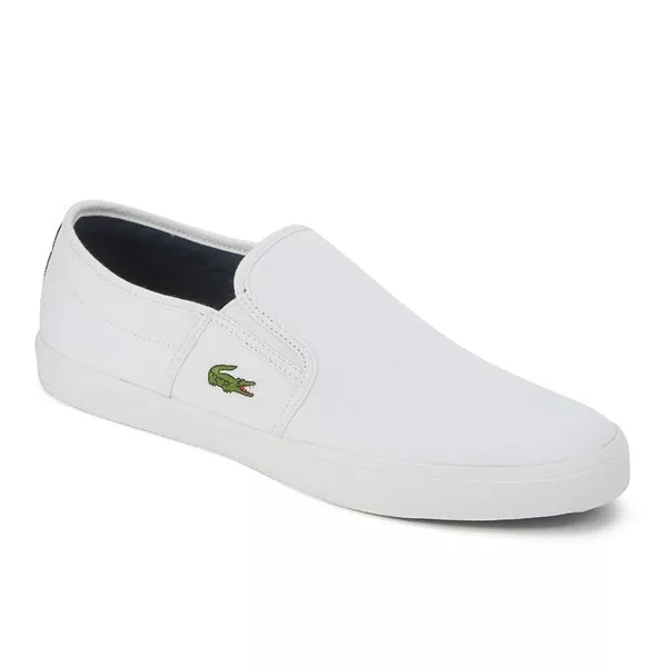 Lacoste gazon bl 2 white slip on donna tela shoes shuhe chaussures zapatos