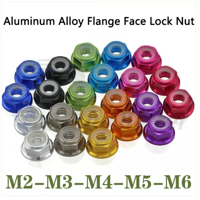 M2-M6 Colored Aluminum Alloy Flange Face Lock Nut Locking Lock Lock Lock Nut