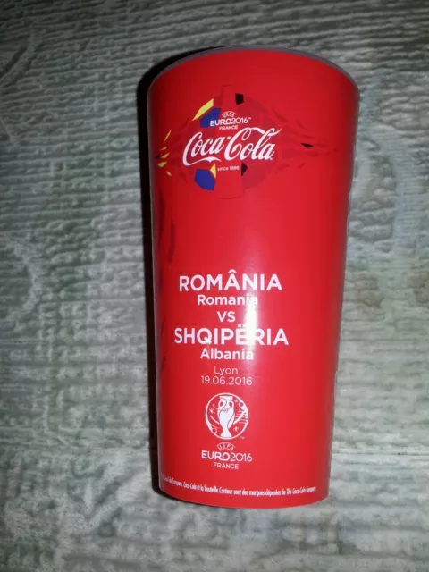 Sammler Coca Cola Becher Cups #25 Rumänien Albanien Romania Albania UEFA EURO