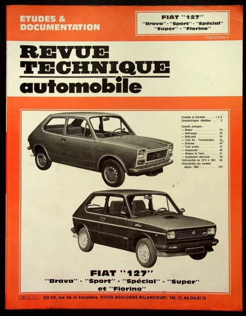 Revue Technique Automobile / Fiat 127 Brava Sport Special Super Et Fiorino  1987