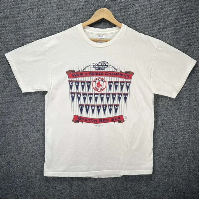 Vintage Boston Red Sox Shirt Mens L White Baseball MLB Sport World Series 2004