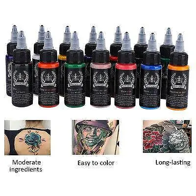 Juego de tinta de tatuaje profesional de 30 ml/botella de 14 colores para tatuajes ABE