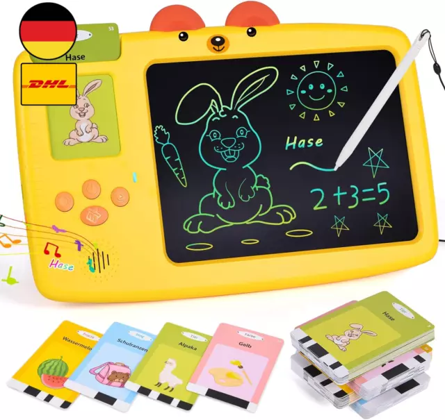 Sprechende Flash Karten, Deutsch 2-In-1 Lernspielzeug Für Kinder Ab 1-6 Jahre Mi