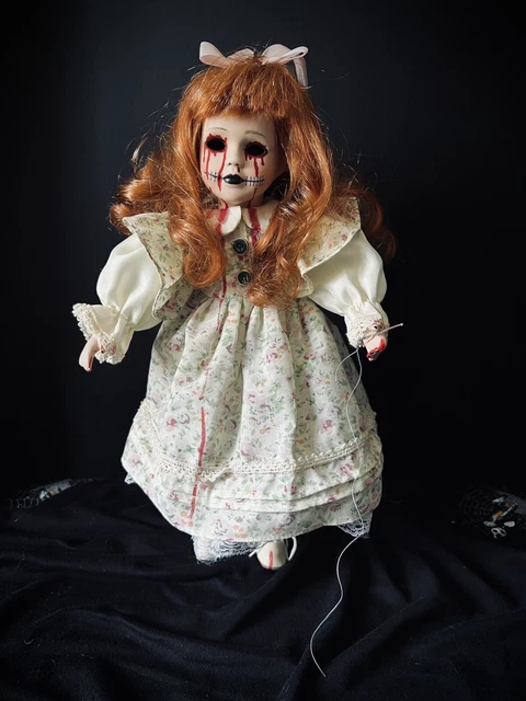 ooak gothic creepy horror dolls. NELLIE THE SEAMSTRESS