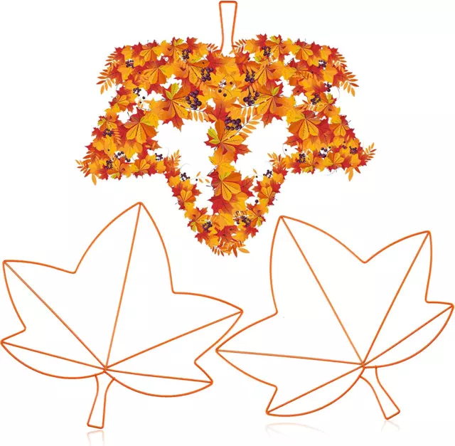 Maple Leaf Metal Wreath Frame Shaped Wire Floral Wreath Form for Thanksgiving Ga