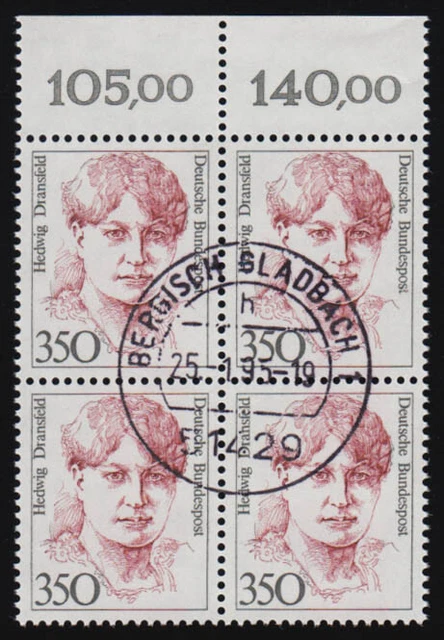 1393 Frauen 350 Pf OR-Viererbl. Tages-O