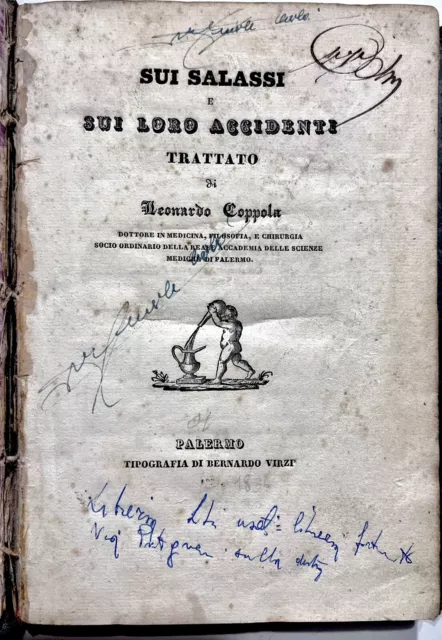 SUI SALASSI E SUI LORO ACCIDENTI, Leonardo Coppola, 1836 , Palermo, Salassi