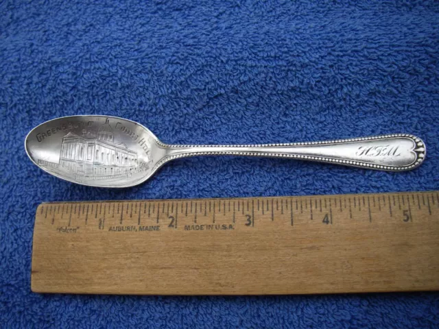 Old GREENSBURG. PENNSYLVANIA Souvenir Spoon-COURT HOUSE Engraved Bowl-Gorham