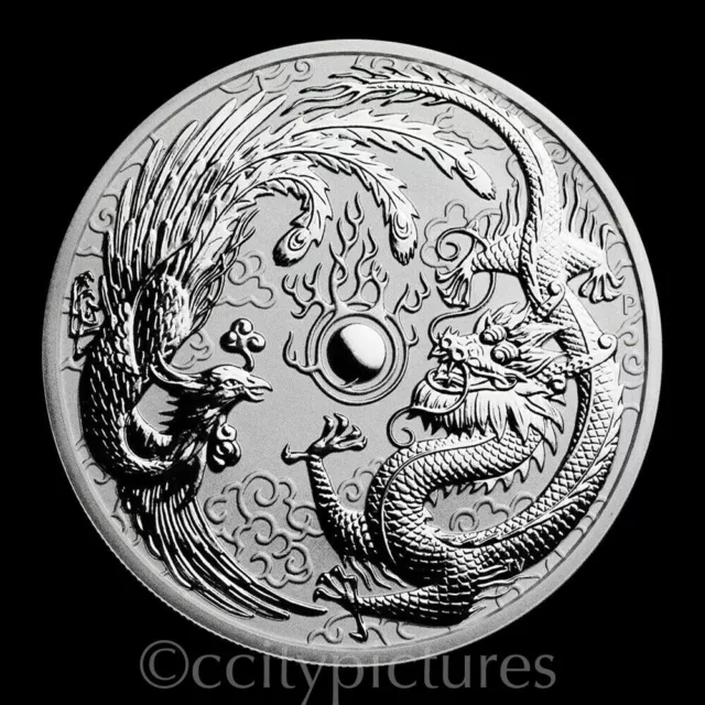2017-P 1 oz Silver Australian Dragon and Phoenix GEM BU Coin Perth Mint 9999 #1